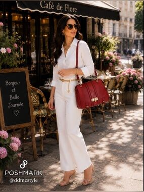 Red vegan leather Crossbody Satchel with Gold Hardware